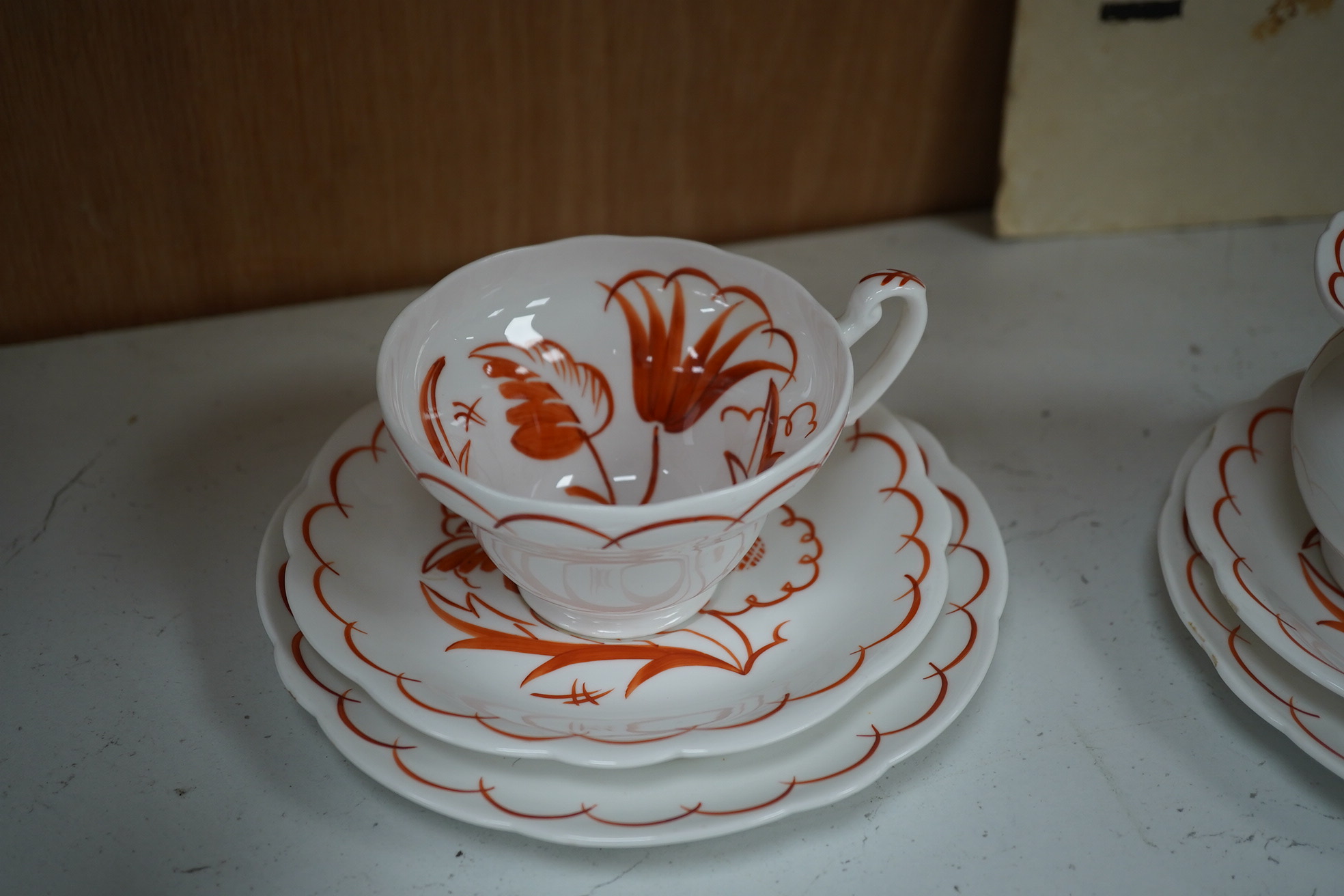 A Freda Beardmore for Foley china part tea set. Condition - good